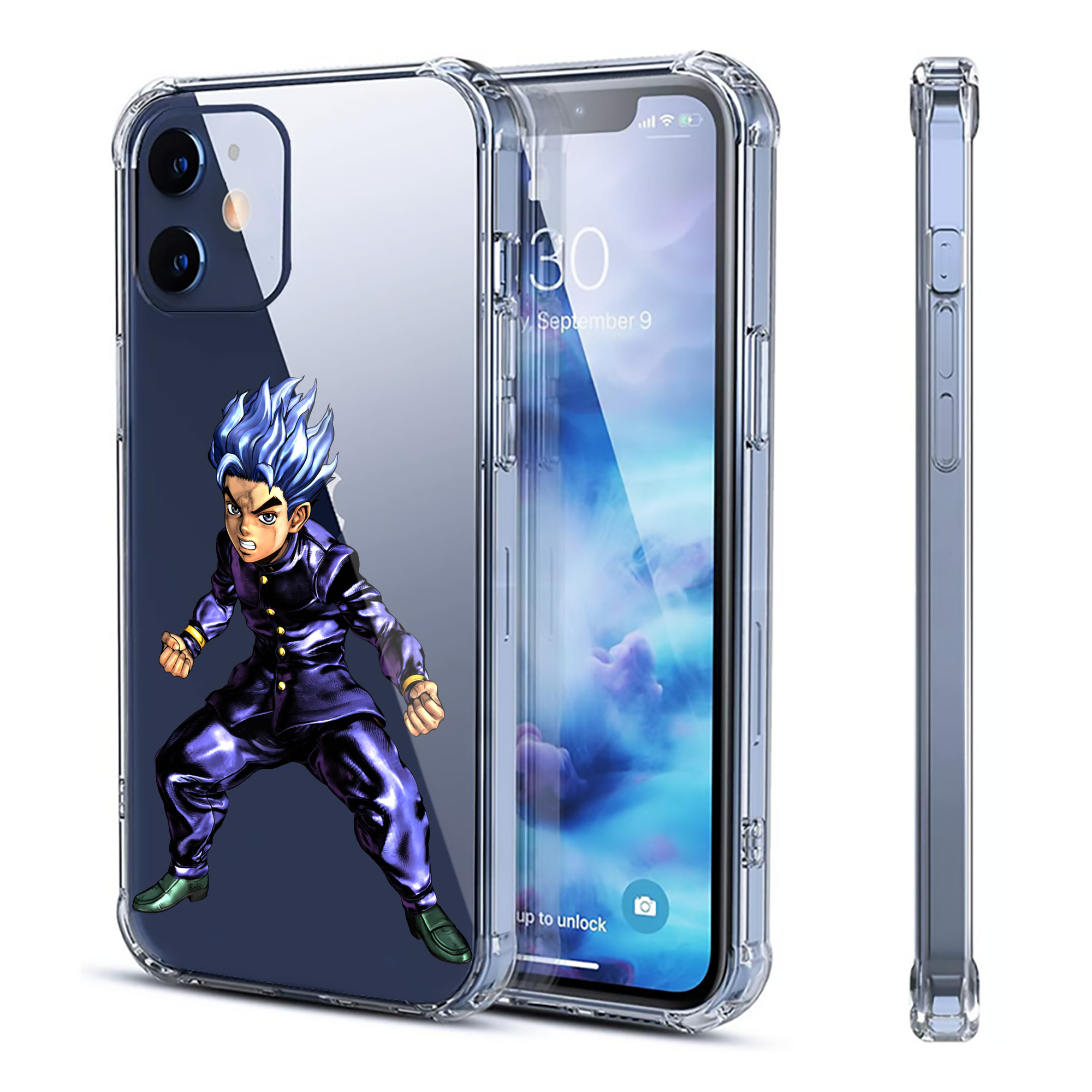 （画像用） ジョジョの奇妙な冒険 広瀨康一 JoJo's Bizarre Adventure Hirose Koichi 【iPhone 12シリーズ対応】透明スマホケース（クリアソフトケース）